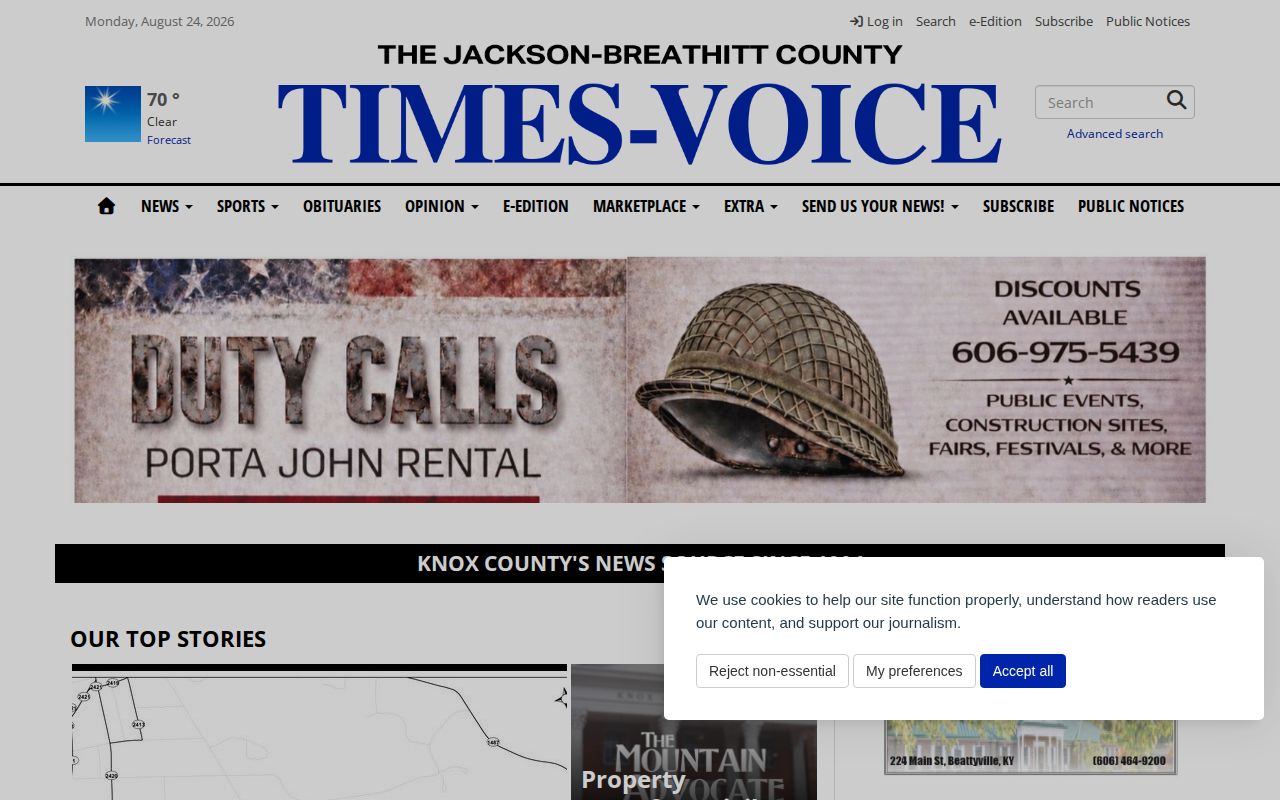 Breathitt County crime news section at Jackson Times Voice